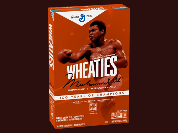 Wheaties cereal box with Muhammad Ali